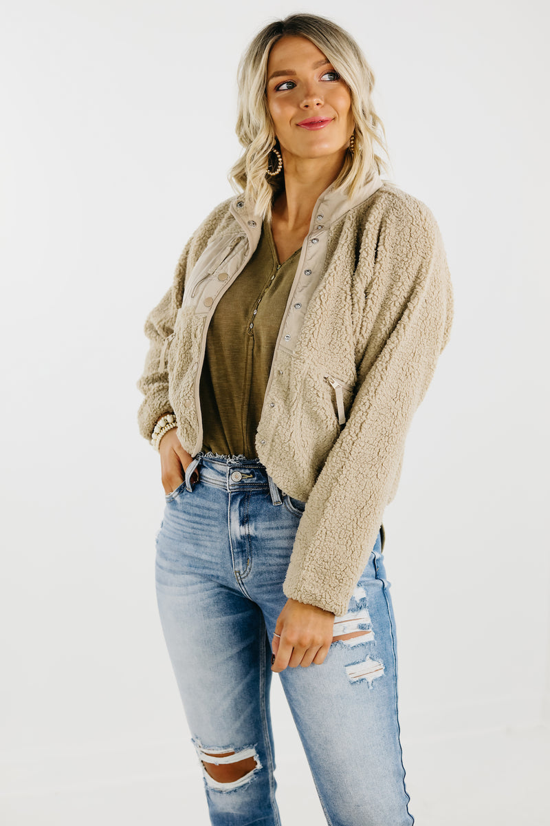 The Rikki High Neck Sherpa Jacket