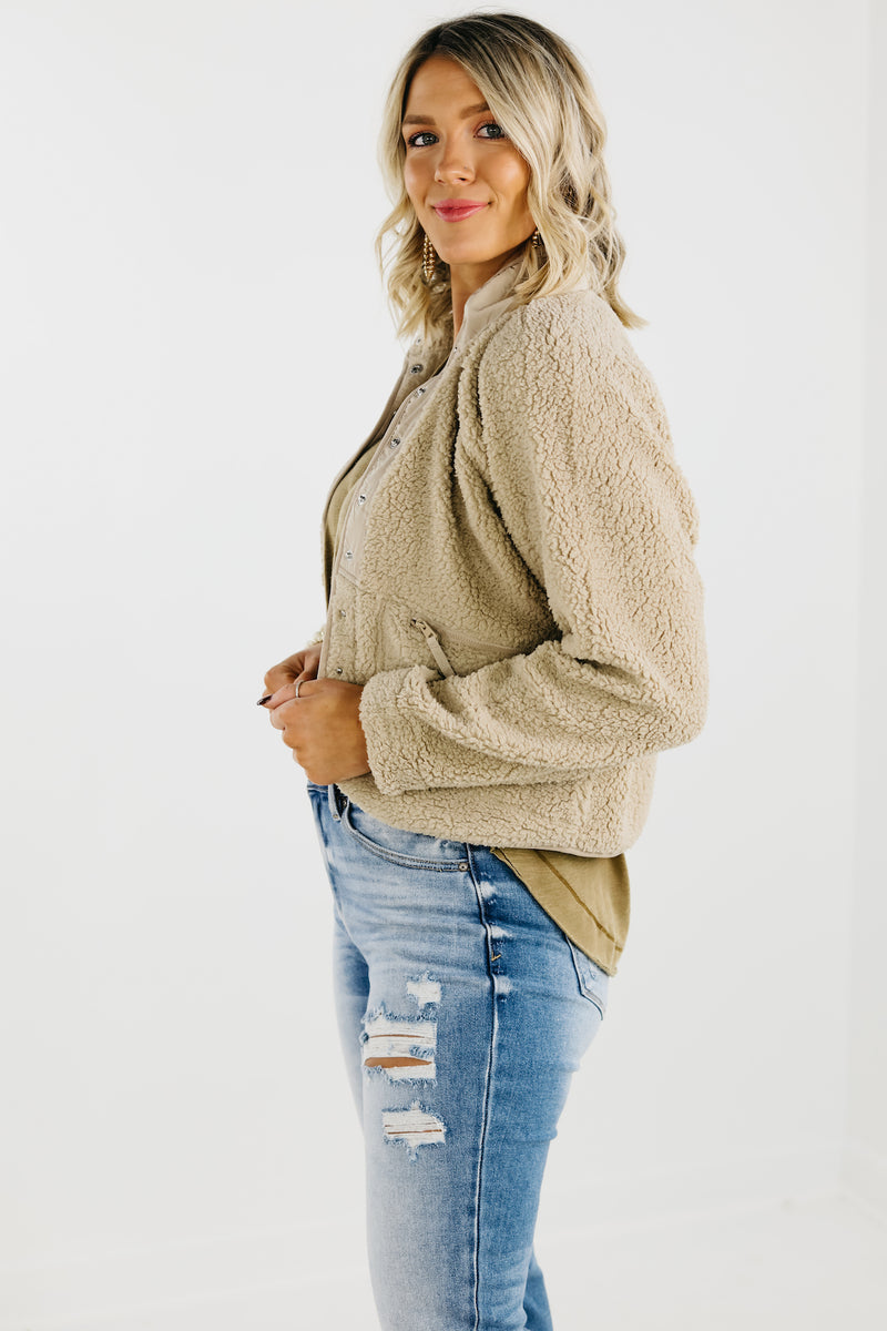 The Rikki High Neck Sherpa Jacket