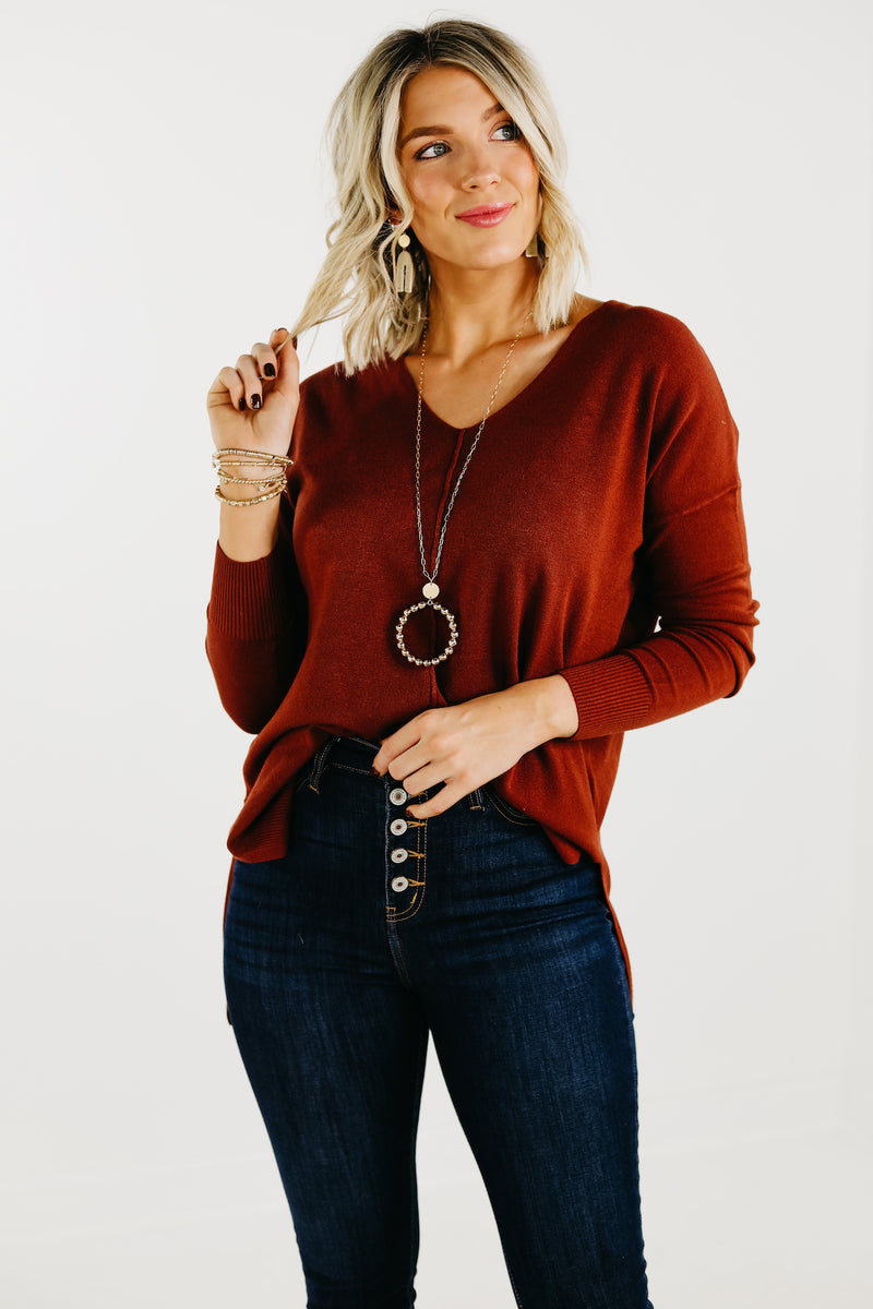 The Noah Ribbed Hem Seam Sweater