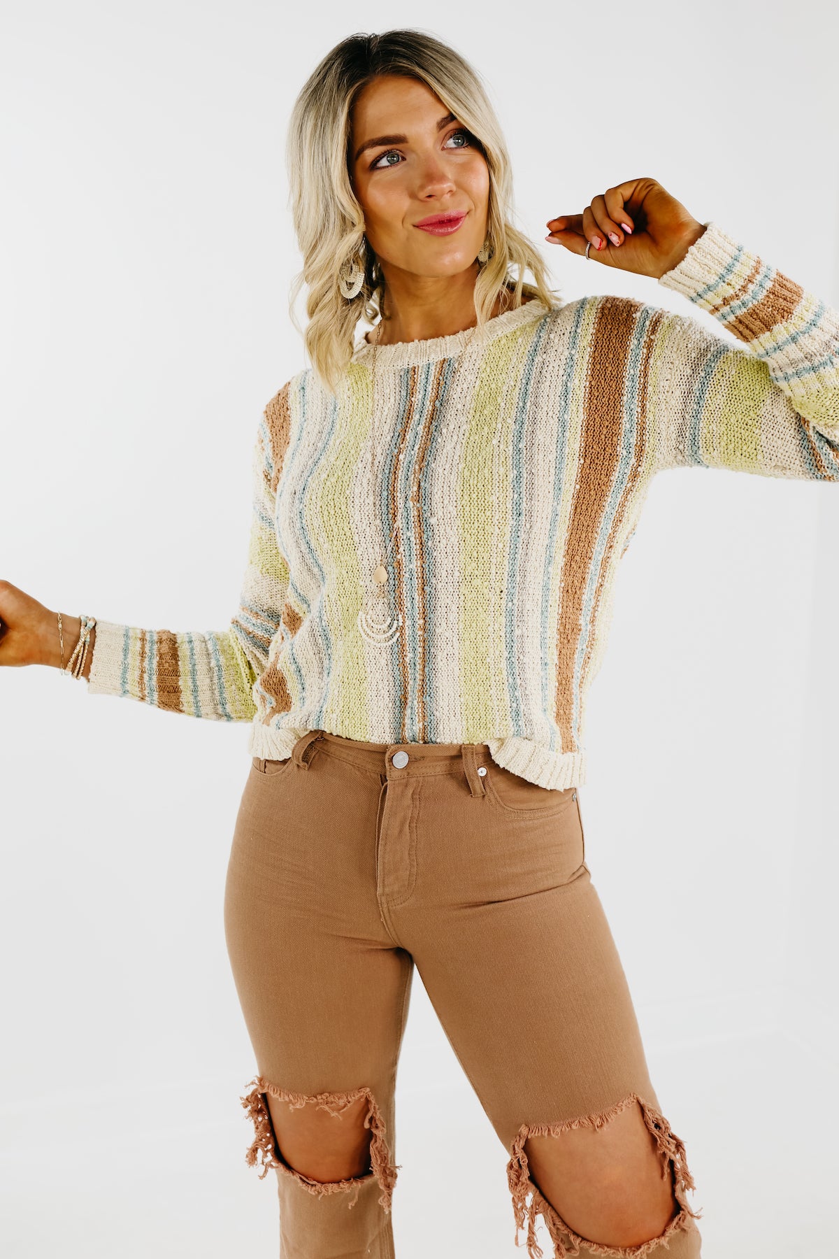 The Gabriel Textured Striped Spring Sweater - FINAL SALE