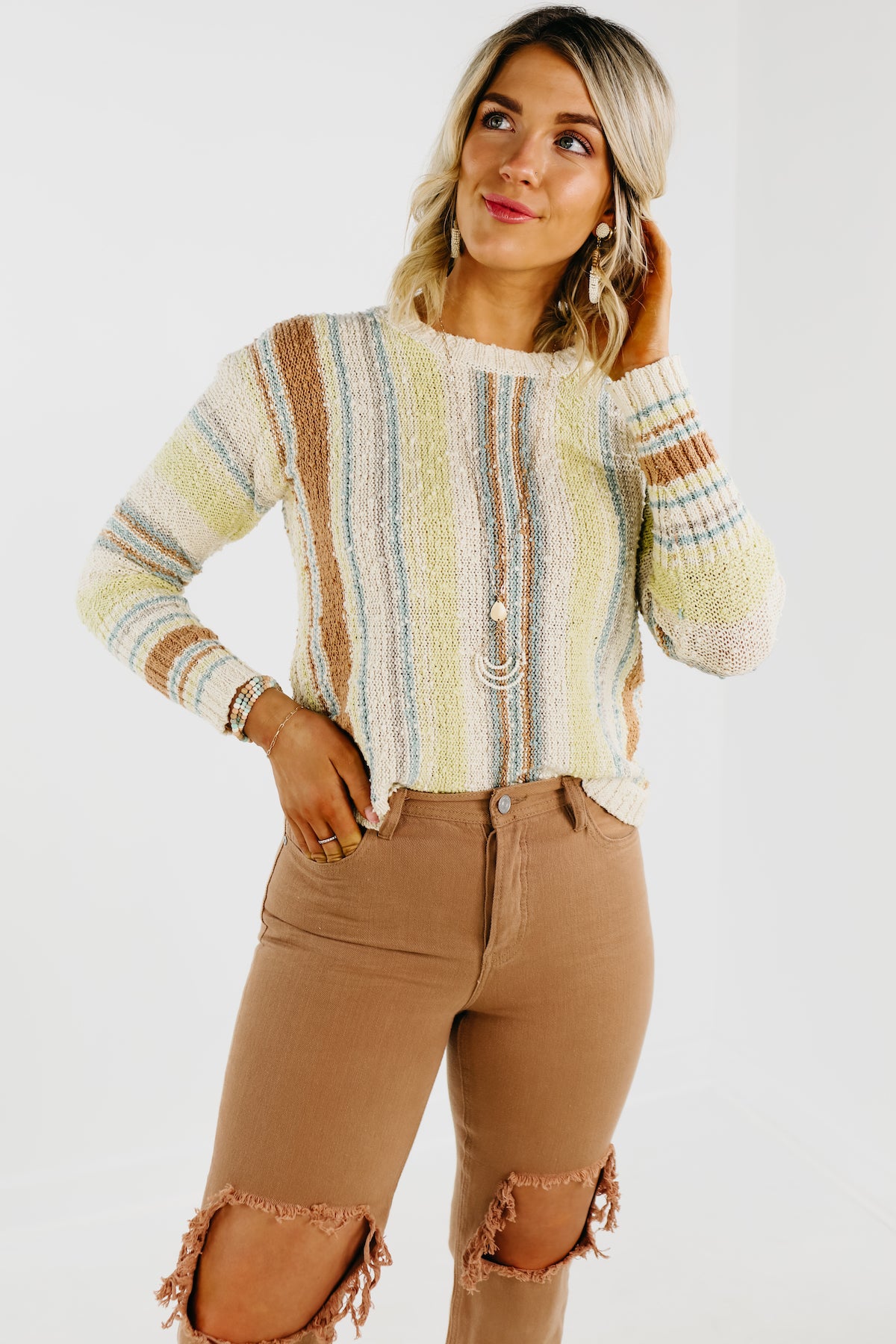 The Gabriel Textured Striped Spring Sweater - FINAL SALE