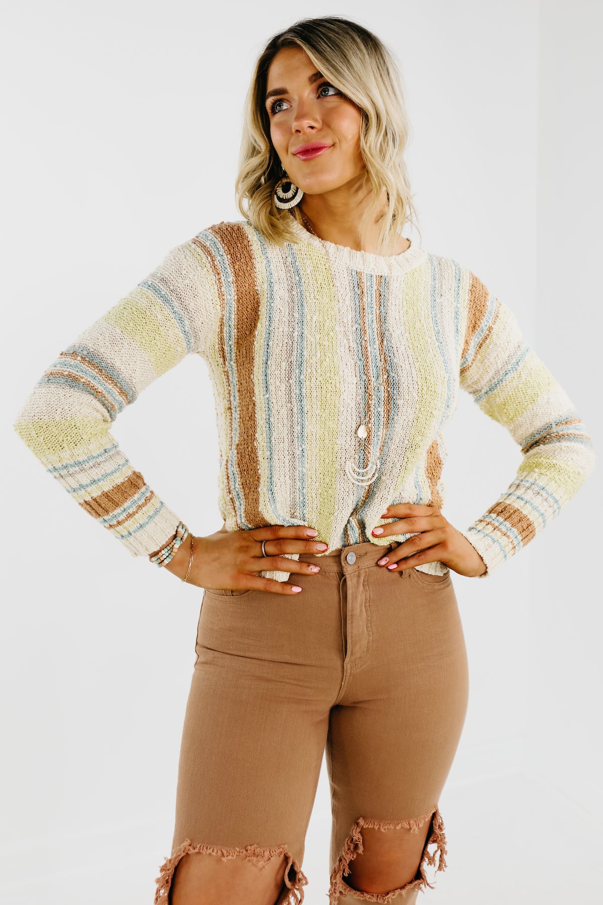 The Gabriel Textured Striped Spring Sweater - FINAL SALE