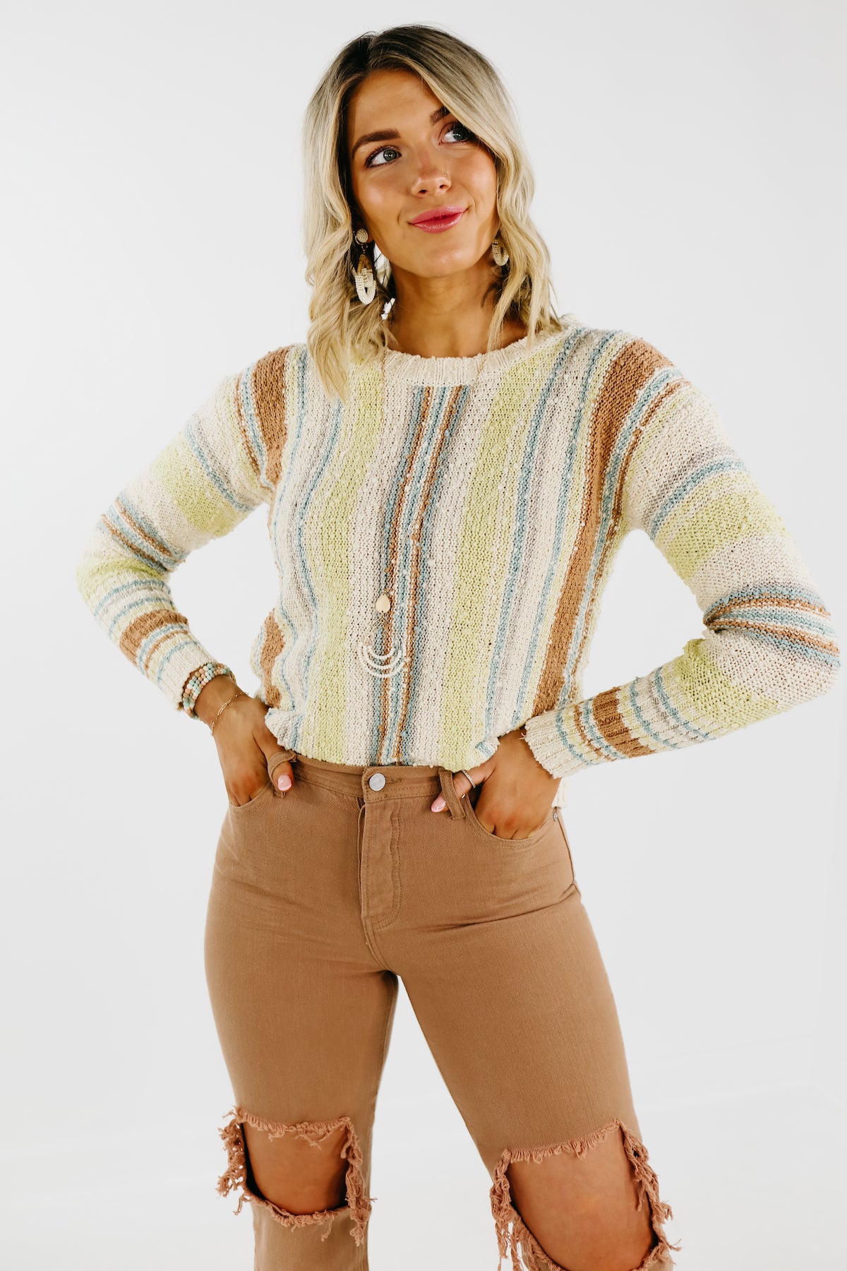 The Gabriel Textured Striped Spring Sweater - FINAL SALE