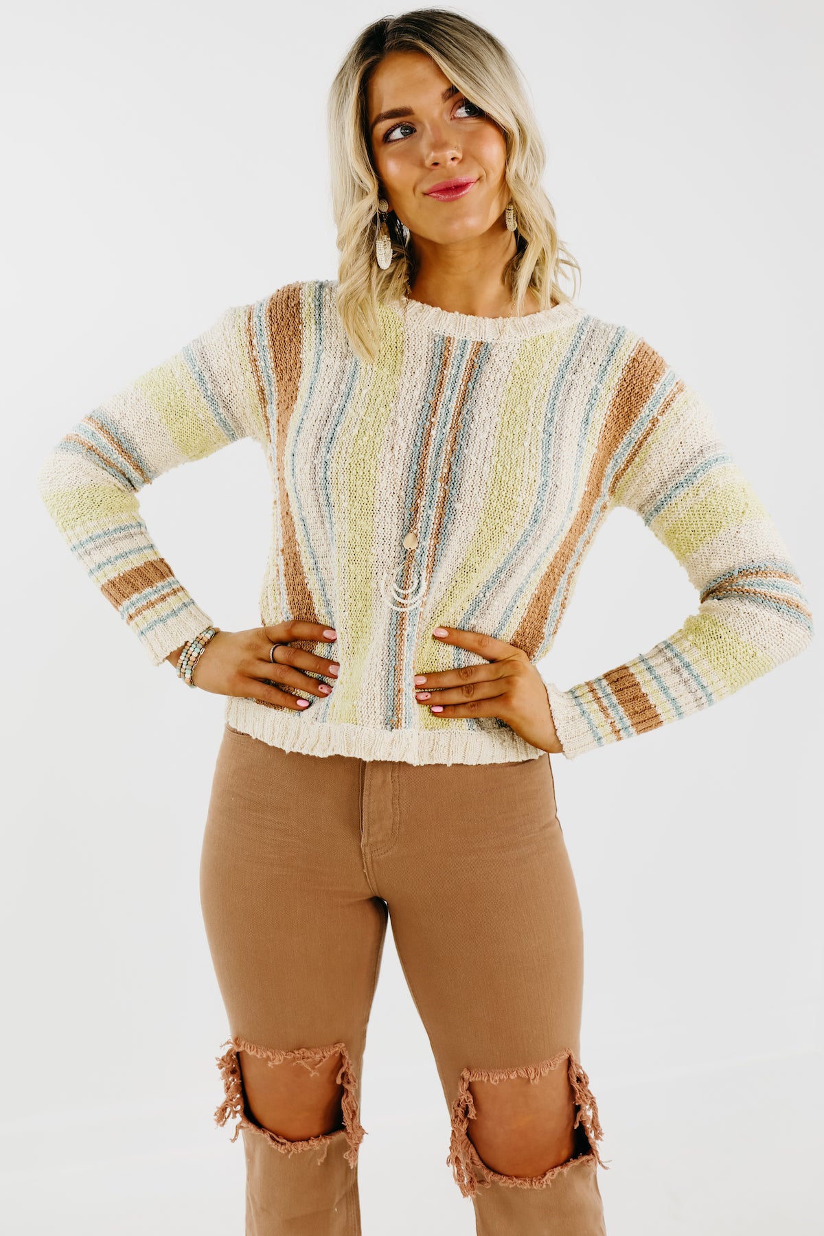 The Gabriel Textured Striped Spring Sweater - FINAL SALE