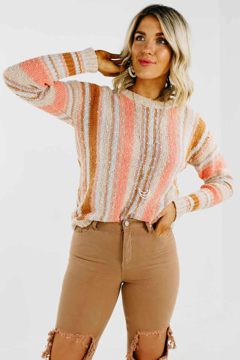 The Gabriel Textured Striped Spring Sweater - FINAL SALE