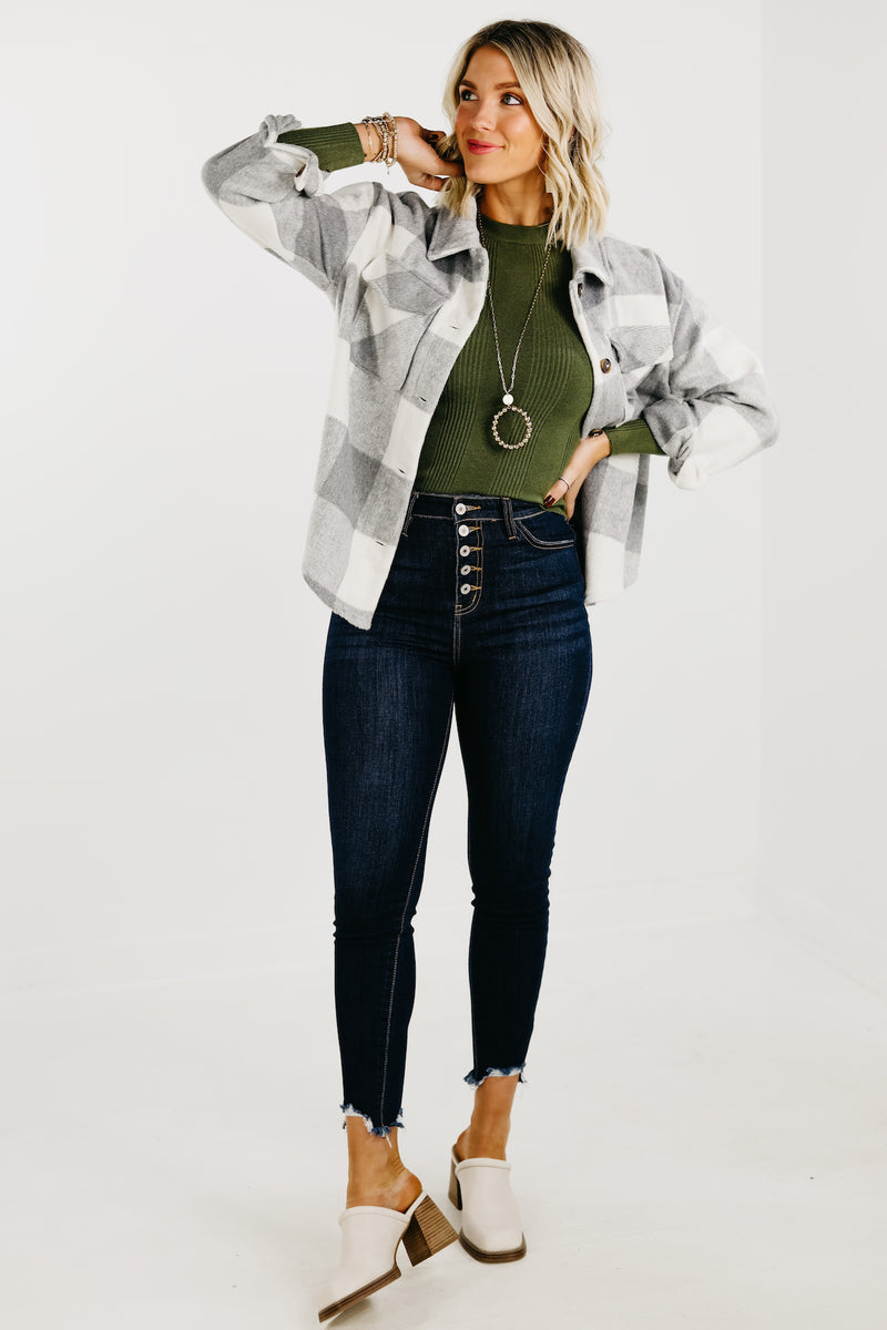 The Kennadi Brushed Plaid Shacket - FINAL SALE