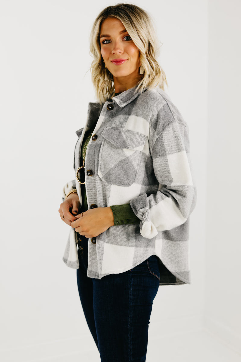 The Kennadi Brushed Plaid Shacket - FINAL SALE