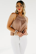 The Spencer Smocked Halter Tank Top - FINAL SALE