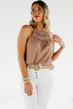 The Spencer Smocked Halter Tank Top - FINAL SALE