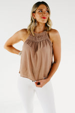 The Spencer Smocked Halter Tank Top - FINAL SALE