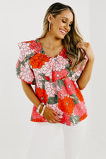The Mariah Floral Bib Blouse - FINAL SALE