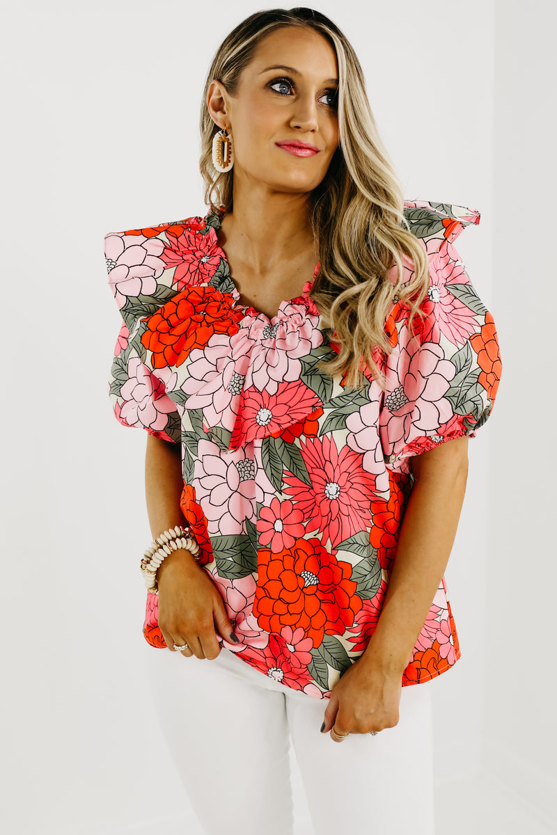 The Mariah Floral Bib Blouse - FINAL SALE