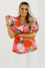 The Mariah Floral Bib Blouse - FINAL SALE