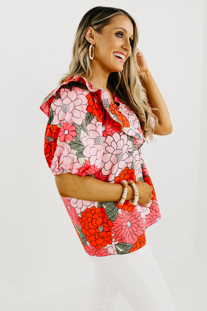The Mariah Floral Bib Blouse - FINAL SALE
