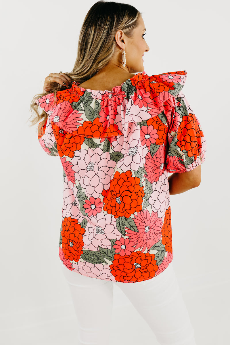 The Mariah Floral Bib Blouse - FINAL SALE