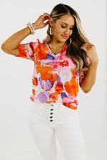 The Paige Sheer Overlay Mix Media Floral Top - FINAL SALE