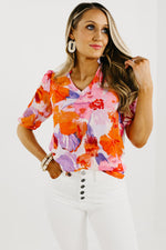 The Paige Sheer Overlay Mix Media Floral Top - FINAL SALE