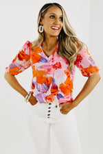 The Paige Sheer Overlay Mix Media Floral Top - FINAL SALE