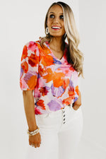 The Paige Sheer Overlay Mix Media Floral Top - FINAL SALE