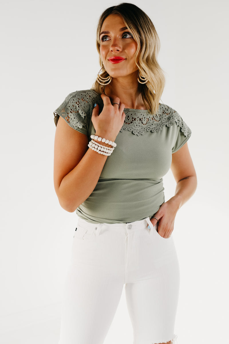 The Miriam Lace Trim Top - FINAL SALE