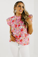 The Edward Floral Ruffle Sleeve Blouse - FINAL SALE
