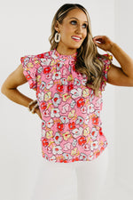 The Edward Floral Ruffle Sleeve Blouse - FINAL SALE