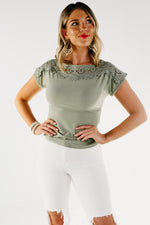 The Miriam Lace Trim Top - FINAL SALE