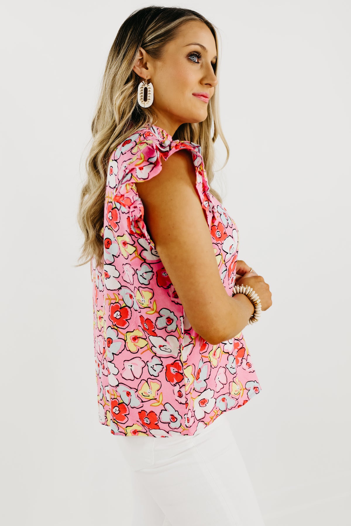 The Edward Floral Ruffle Sleeve Blouse - FINAL SALE