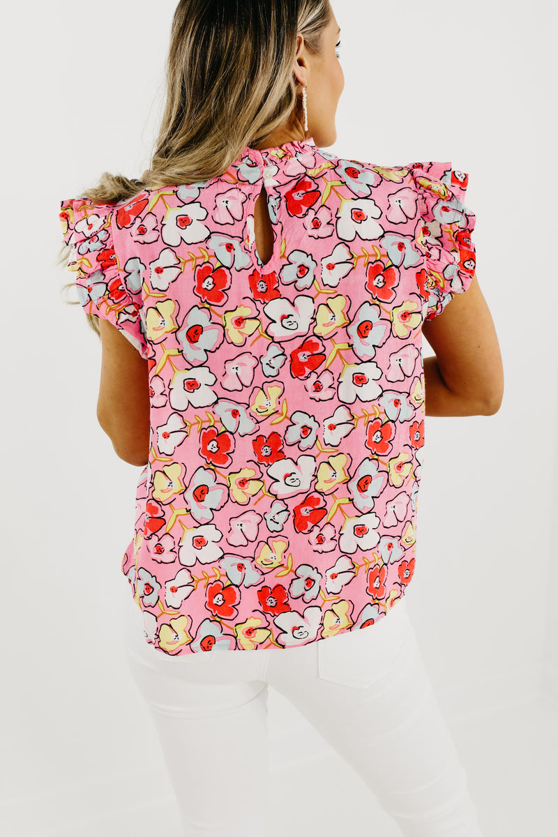 The Edward Floral Ruffle Sleeve Blouse - FINAL SALE