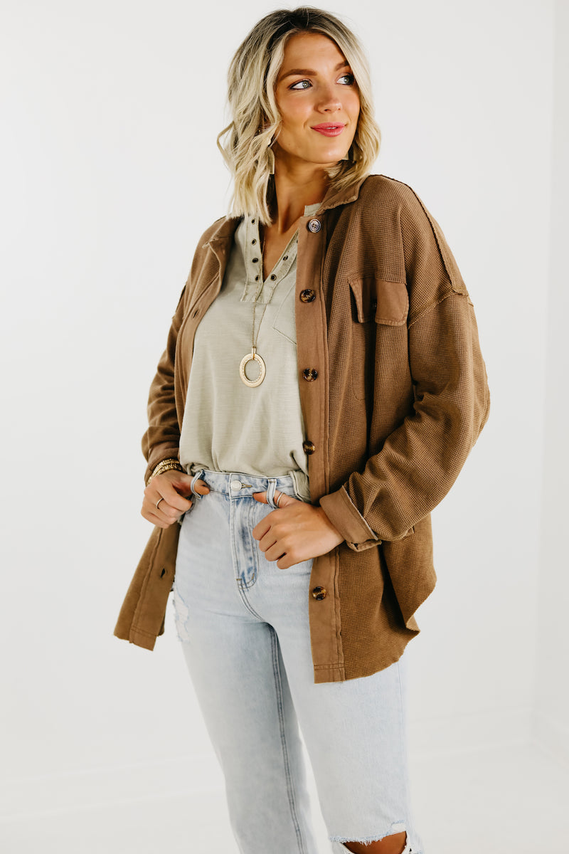 The Monica Waffle Shacket