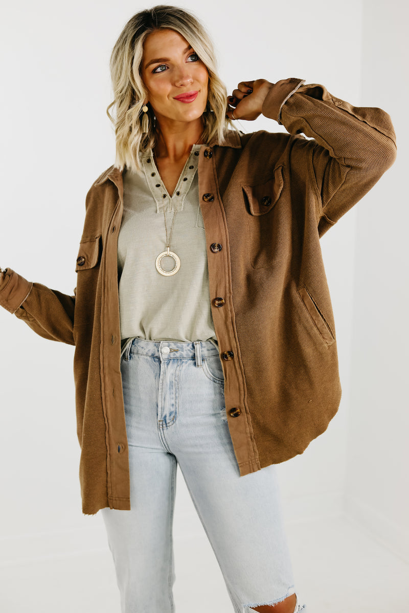 The Monica Waffle Shacket