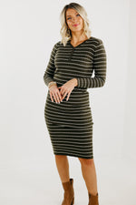 The Ebbie Stripe Ribbed Sweater Dress - FINAL SALE