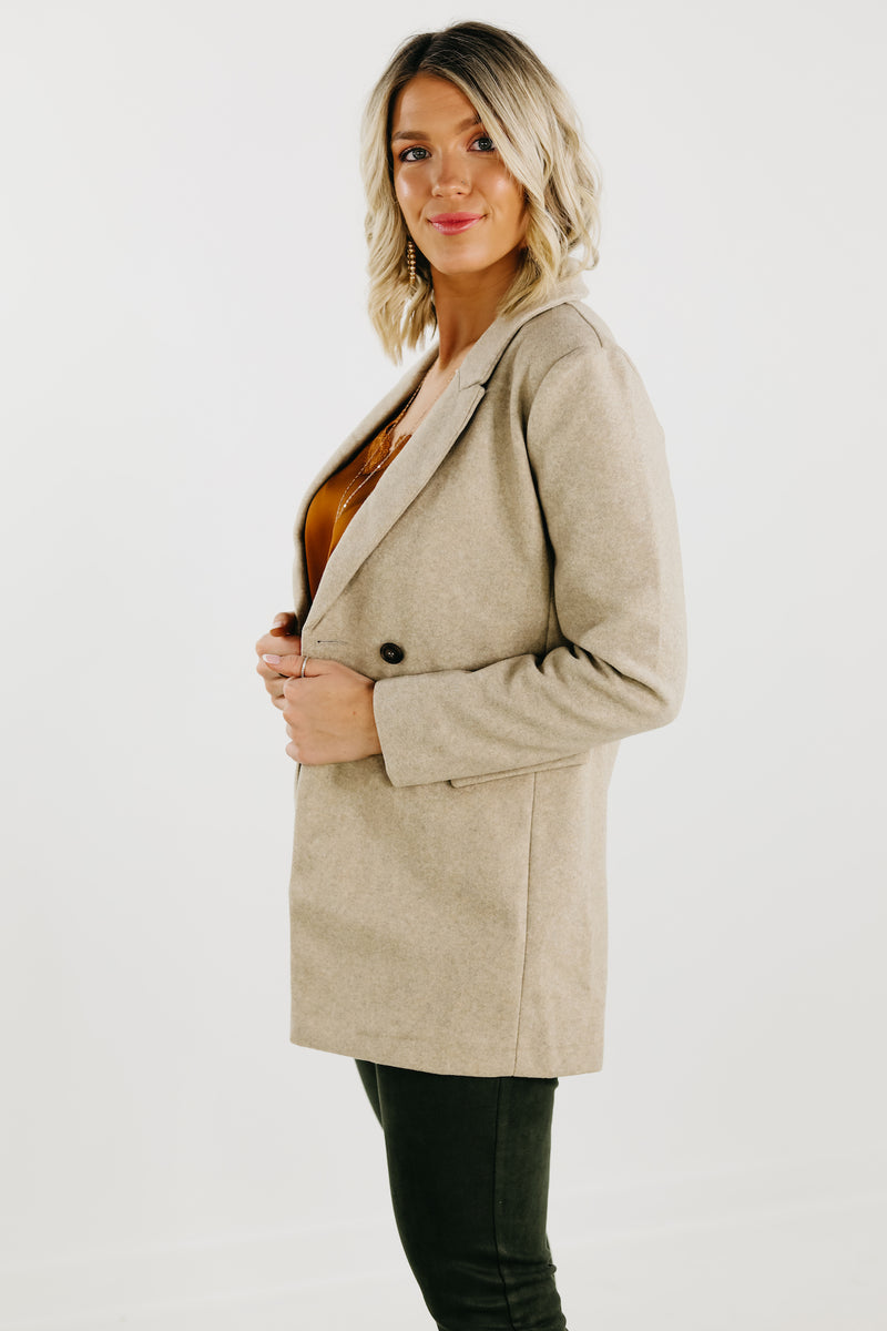 The Dean Double Button Lapel Blazer Coat