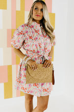 The Halley Puff Sleeve Tie Waist Floral Mini Dress - FINAL SALE