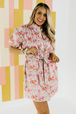 The Halley Puff Sleeve Tie Waist Floral Mini Dress - FINAL SALE
