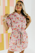 The Halley Puff Sleeve Tie Waist Floral Mini Dress - FINAL SALE