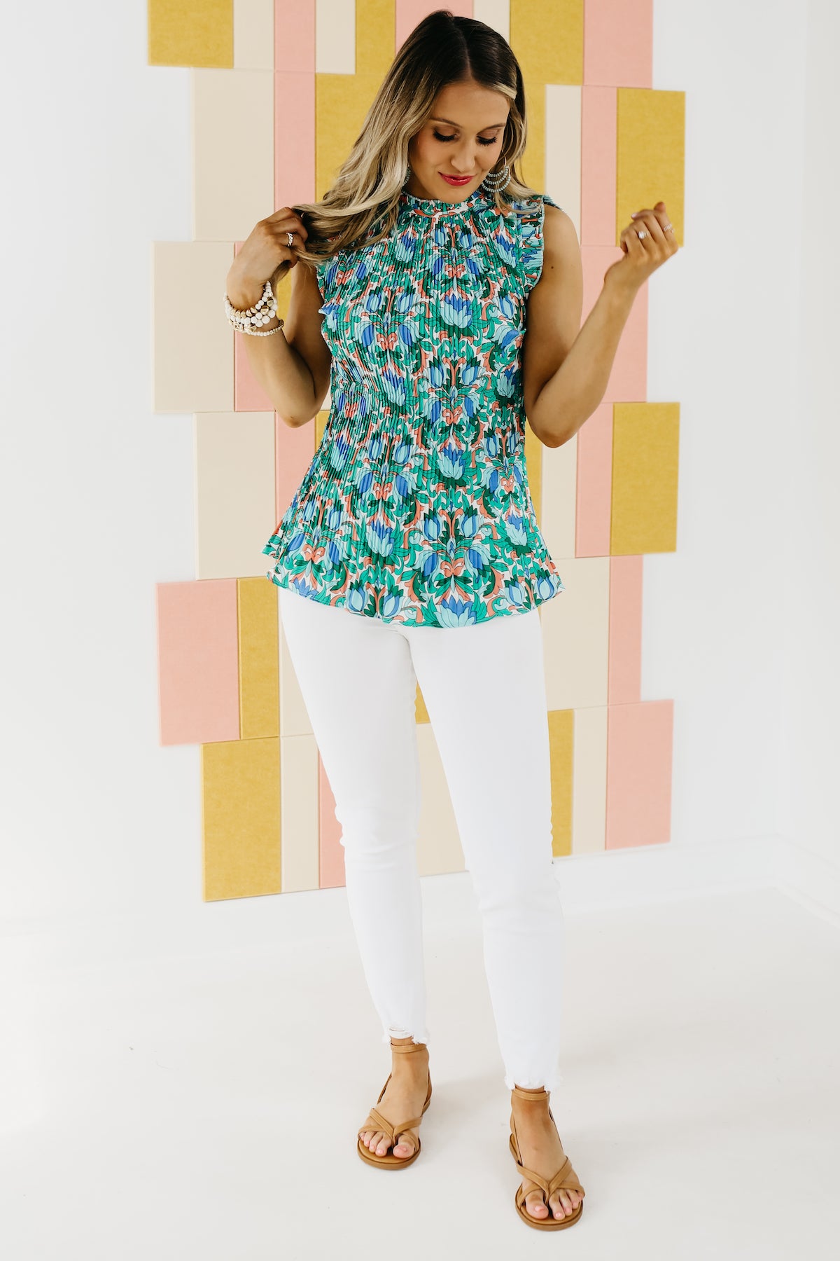 The Reed Pleated Floral Print Blouse - FINAL SALE