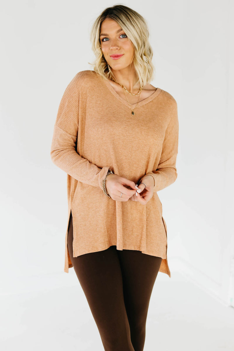 The Trace Heather Ribbed Sweater