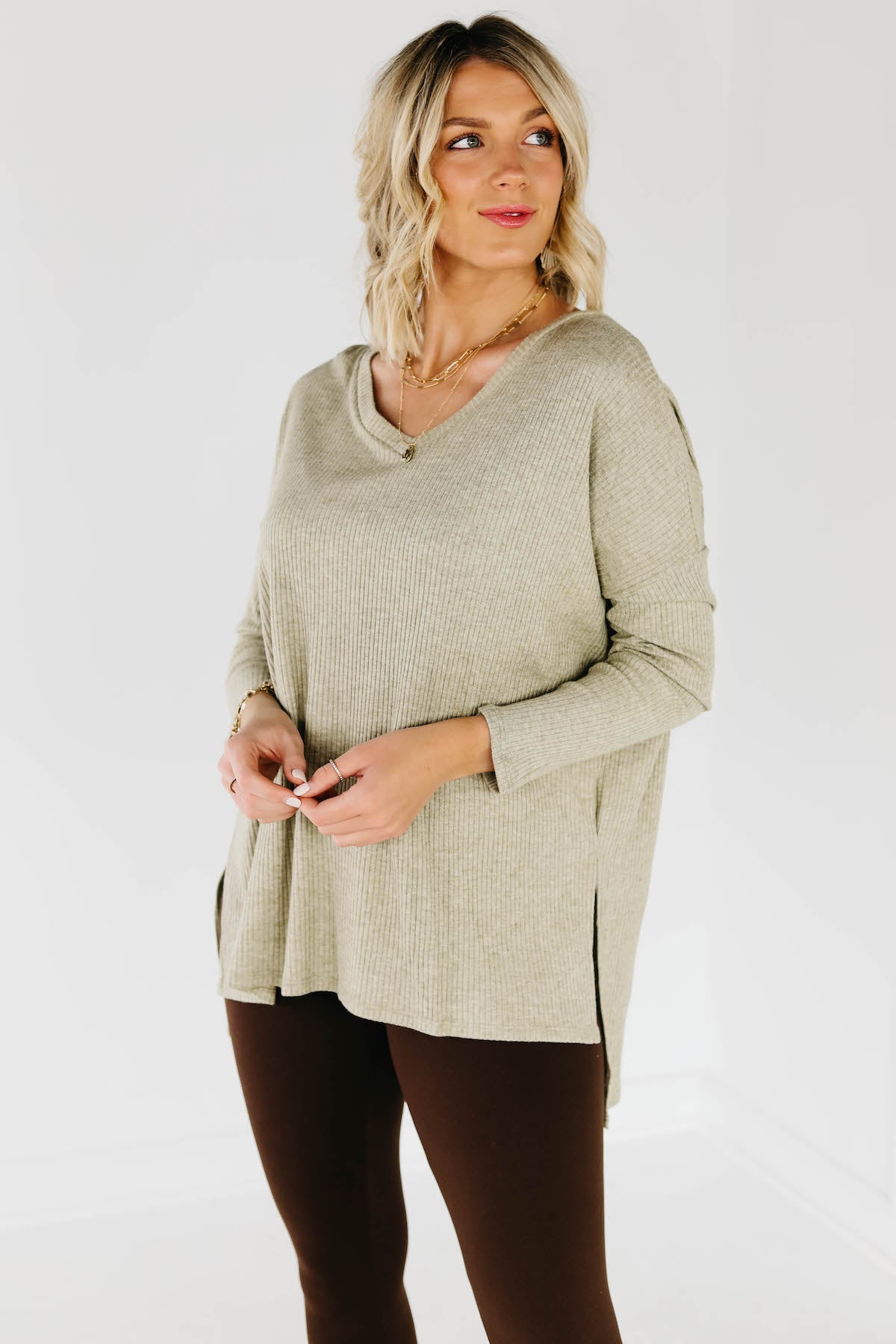 The Trace Heather Ribbed Sweater