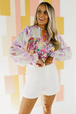 The Major Lace Trim Floral Blouse - FINAL SALE