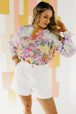 The Major Lace Trim Floral Blouse - FINAL SALE