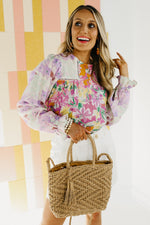 The Major Lace Trim Floral Blouse - FINAL SALE