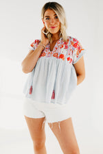 The Trisha Embroidered Babydoll Top - FINAL SALE