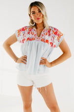 The Trisha Embroidered Babydoll Top - FINAL SALE