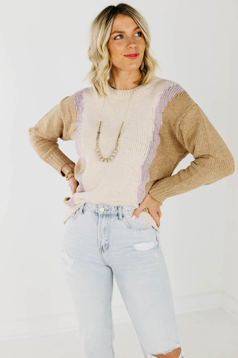 The Aviana Chenille Colorblock Sweater