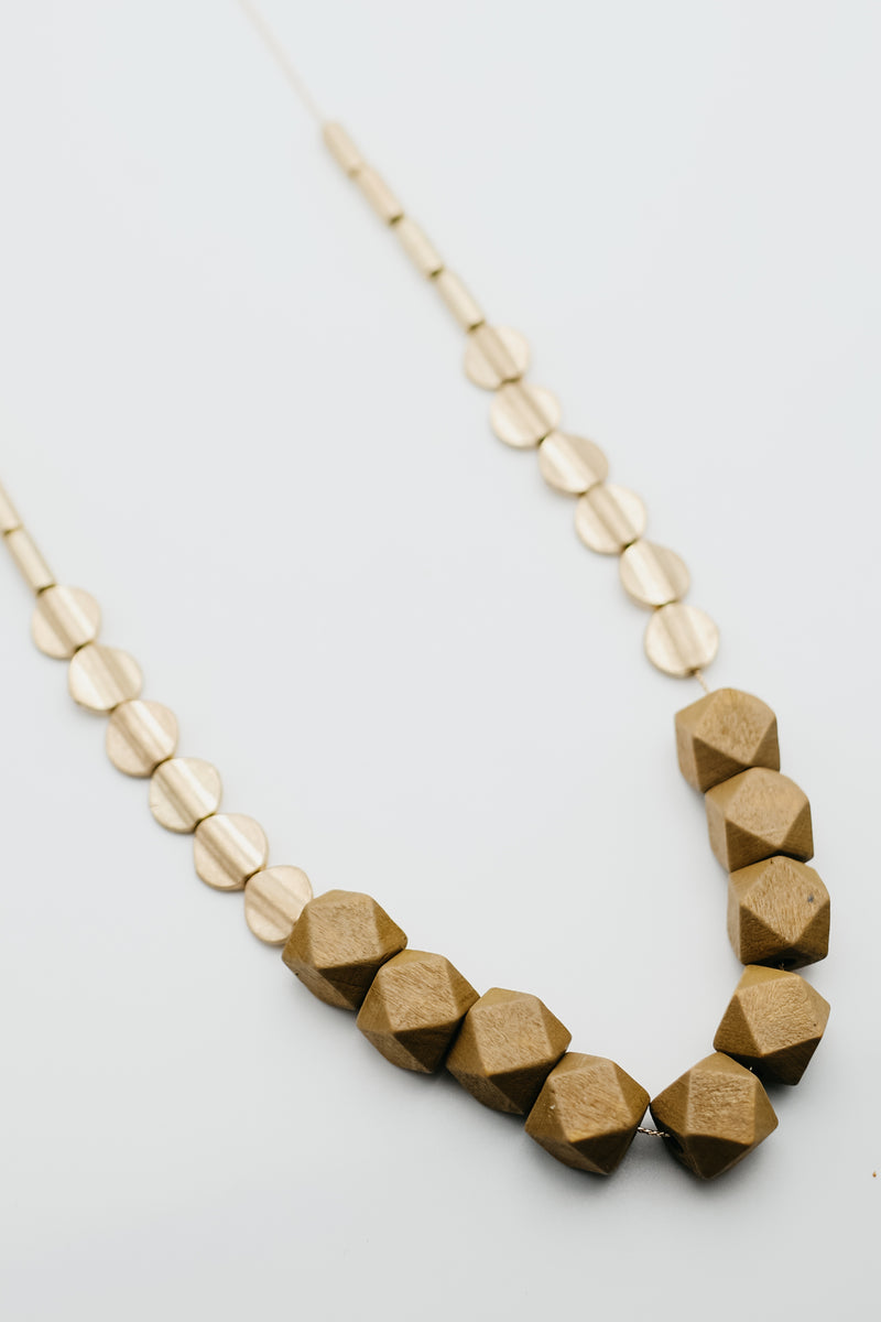 The Fatima Wood Bead Necklace
