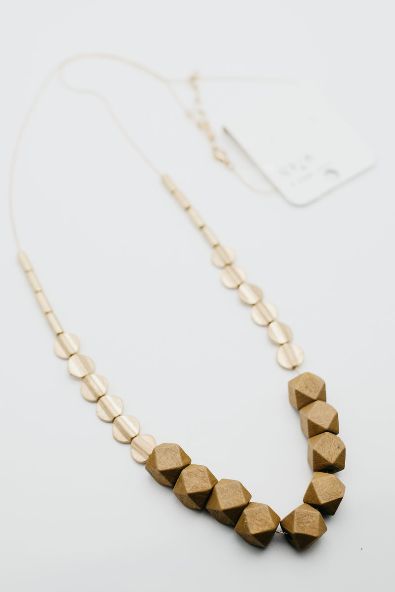 The Fatima Wood Bead Necklace