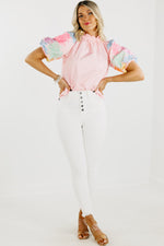 The Journey Embroidered Balloon Sleeve Blouse - FINAL SALE