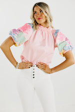 The Journey Embroidered Balloon Sleeve Blouse - FINAL SALE