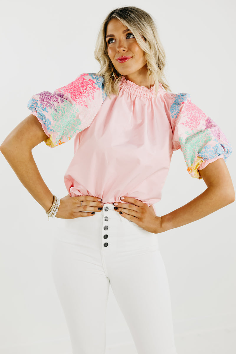 The Journey Embroidered Balloon Sleeve Blouse - FINAL SALE